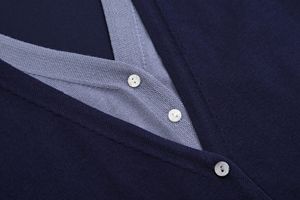 Cardigan tricoté deux pièces col en V pour femme, nouvelle collection automne-hiver, en <span class=keywords><strong>laine</strong></span> douce, couleur unie, coupe ample, style français élégant 3839 - Product Image 5