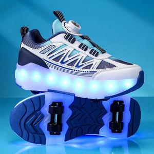 Chaussures de sport <span class=keywords><strong>Oxford</strong></span> confortables pour enfants avec roulettes lumineuses à quatre roues - Product Image 3
