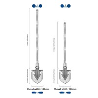 Pelle pliante multifonction argentée pour camping, utilisation en extérieur, outil de pêche et survie en milieu sauvage