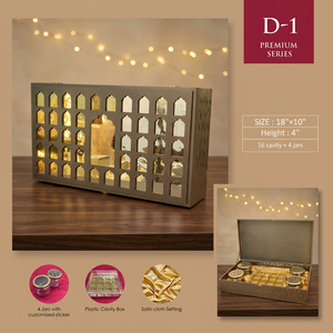 handmade Premium Resin Gift <b>Box</b> D-1 18x10 Inch 16 Cavity With 4 Jars Handmade Carved Rectangle Satin Cloth Setting - Product Image 4
