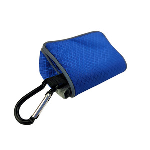 Sacs à déjections pour animaux de compagnie portables, en tissu Oxford bleu, avec clip mousqueton, pour l'élimination des déchets de chien, rangement compact, utilisation en voyage - Product Image 1