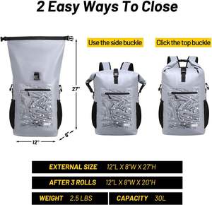 Muestra gratuita de bolsa impermeable - Mochila de 17L - Acceso rápido y fácil para protección de dispositivos - Protege datos y dispositivos contra el hackeo - Product Image 2