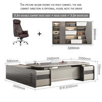Bureau de direction de luxe en bois massif moderne, directement de l'usine, table de bureau pour manager