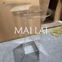 Vente flash : Table à gâteau transparente en acrylique pour événements de mariage, table fantôme pour décoration d'anniversaire
