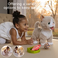 Jouets interactifs pour bébés Tumama, chat en peluche doux qui simule le léchage de la langue et le balancement de la queue, chat réaliste qui marche