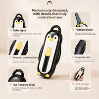 Ciseaux de cuisine portables et compacts en acier inoxydable, auto-rétractables, à fixation magnétique, en forme de pingouin, lame de 2,8 cm, pour la maison et la cuisine