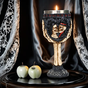 Gobelet <span class=keywords><strong>à</strong></span> <span class=keywords><strong>vin</strong></span> en acier inoxydable noir finition squelette de main pour restaurant, bar, hôtel - Product Image 6