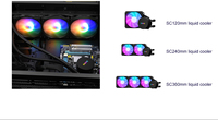 SAMA 360 lga1700 lga 2011 noir watercooling watercoole cpu refroidissement eau dissipateur thermique système pour pc boîtier refroidissement