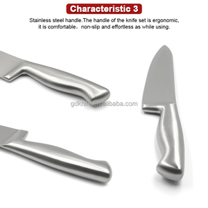 Hot bán 5 cái chuyên nghiệp thép không gỉ Hollow xử lý đầu bếp dao kéo nhà bếp <span class=keywords><strong>Knife</strong></span> Set với khối gỗ - Product Image 6