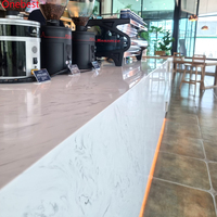 Corian Quartz Pierre Bar Réfrigérateur Porte En Verre Sous Le Comptoir U Forme Led Café Bar Meubles
