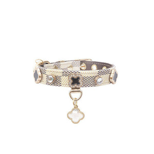 Collier pour chien et chat réglable avec strass, moderne, simple, classique, en cuir PU souple, collier de luxe pour animaux de compagnie, petite et moyenne race - Product Image 2
