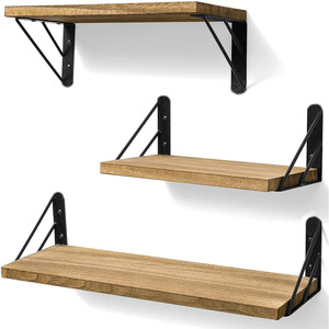 Wall Mounted <b>Shelf</b> Wooden Panel Iron <b>Bracket</b> 100x60cm Heavy Duty Storage For Living Room Bedroom - Product Image 1
