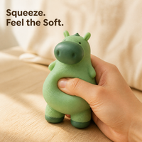 Jouet anti-stress Hippopotame Squishy en mousse TPR souple à rebond lent, corps moelleux, pour le calme au bureau et la décoration de la maison