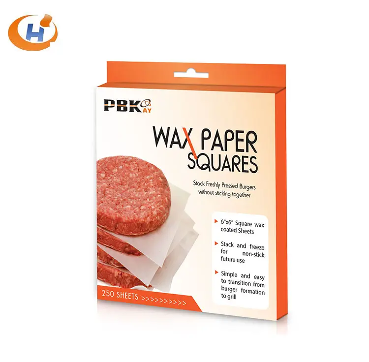 6 ''*'' Square Hamburger Patty Deli Queijo Não-Stick 6 Folhas De Papel De Cera 250 Pack