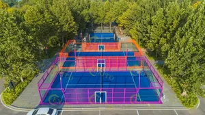EXITO 10x20m Professional Playing Panoramic Padel Court Good Quality Outdoor Paddle Court For Sale