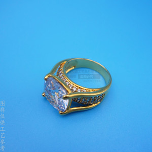 Custom Geometric <b>Crystal</b> Zircon <b>Ring</b> Gold Wax Setting Fashion Jewelry Gift - Product Image 1