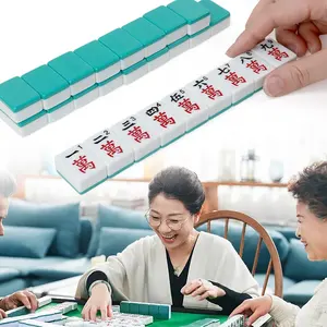 Factory Hot Sale Custom American Mahjong Tiles Sets 144pcs 30mm Mold Size With Green White Two-toned For Casino Gambling Games