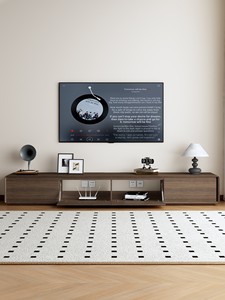 ตู้วางทีวีไม้จริงสุดหรูทันสมัยปี 2026 สำหรับห้องนั่งเล่น สไตล์มิดเซ็นจูรี่ สีวอลนัท พร้อมประกอบและจัดเก็บของได้ครบครัน - Product Image 2