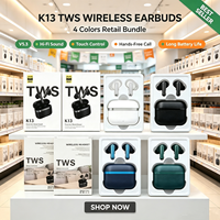 Écouteurs sans fil intra-auriculaires Gaming K13 TWS, contrôle tactile, réduction du bruit, étanches IPX4, stéréo