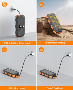 Banco de Energía Solar de 30000mAh con Cables Integrados, Paneles Solares Plegables, Linterna LED y Brújula para Aventuras al Aire Libre - Product Image 5