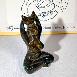 Cristal naturel artisanat pierre précieuse polie océan jaspe mère terre Yoga dame déesse Statues cristal gens pour <span class=keywords><strong>la</strong></span> méditation - Product Image 5