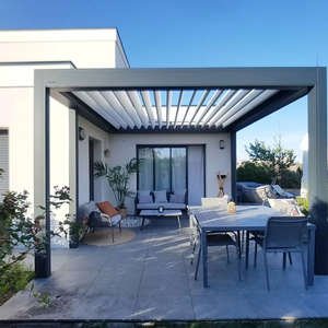 Pérgola <span class=keywords><strong>de</strong></span> Aluminio Resistente <span class=keywords><strong>de</strong></span> 12x14 Pies con Persianas Ajustables, <span class=keywords><strong>Cortinas</strong></span> y Mosquitera, Toldo <span class=keywords><strong>para</strong></span> Patio Resistente a la Intemperie - Product Image 4