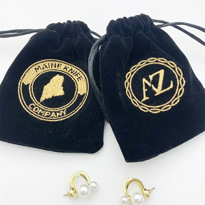 Wholesale Custom Logo Black Velvet Pouch Perfume Storage Drawstring Bag Packaging Velvet Jewelry Bag With Logo Printing - Product Image 3