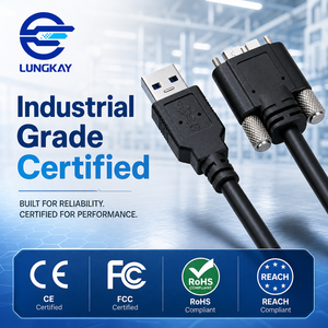 Lungkay สายชาร์จ <span class=keywords><strong>USB</strong></span>-A กับ <span class=keywords><strong>Micro</strong></span> <span class=keywords><strong>USB</strong></span> พร้อมสกรูล็อก M2 5Gbps สายโอนเร็ว Usb3สายไมโคร B 0 - Product Image 6