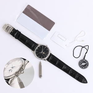 Self-Winding Mechanical Dress Watch for Men Moon Phase Complication Leather Band Stainless Steel Case for Office Meetings - Product Image 5
