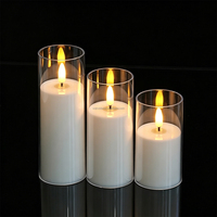 Bougies LED en plastique PS à piles, effet flamme dansante, pour décoration de mariage et de fête