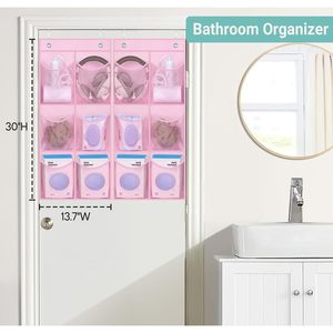 Organisateur de placard suspendu à 12 poches, en maille transparente, avec crochets, pour chaussures, rangement pour bébés et enfants, style minimaliste rectangulaire - Product Image 5
