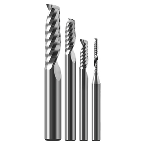 Wolfraamcarbide Enkele Fluit Frees <span class=keywords><strong>Cnc</strong></span> <span class=keywords><strong>Router</strong></span> <span class=keywords><strong>Bit</strong></span> 3.175 4Mm Schacht Omhoog Gesneden Spiraal Voor Metaal Hout Snijden - Product Image 1