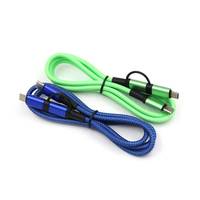 Câble USB multi-ports 2-en-1 tressé en nylon, universel, pour chargement et transfert de données USB-C, compatible iPhone 17 Pro Max – Meilleures ventes