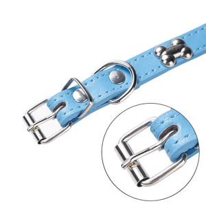 Collier pour animaux de compagnie en cuir PU, motif os, réglable, pour chiens et chats, vente en gros transfrontalière - Product Image 1