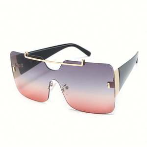 Lunettes de soleil carrées surdimensionnées de luxe pour hommes et femmes, avec logo personnalisé, dégradé, protection UV400, monture monobloc, nouvelle collection 2019 - Product Image 5