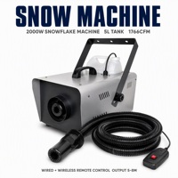 Machine à neige 2000W, machine à flocons de neige pour scène avec télécommande, réservoir de 5L, 1766CFM, mariage, Noël, fête en plein air