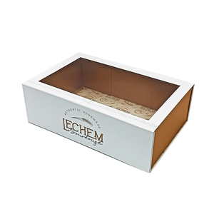 Caja de Embalaje de Papel para Pastel de Chocolate de Lujo, Rectangular, Magnética, Plegable, Transparente, Reciclable, Personalizada, con Asa, Superventas - Product Image 3