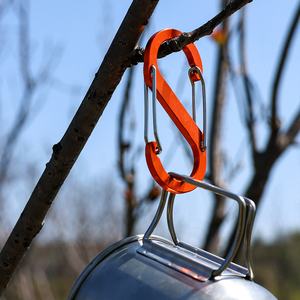 고품질 8 #   알루미늄 합금 S자형 카라비너 스프링 스냅 훅 키체인 클립 나사 잠금 아웃도어 투어 캠핑 하이킹용 - Product Image 4