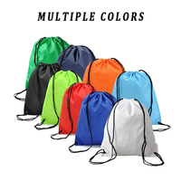 Sac à dos à cordon en polyester avec logo personnalisé, sac de sport léger, sac d'école, sac de voyage, sac promotionnel, vente en gros
