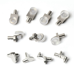 Alloy Suction Cup Shelf Support Silver Zinc Alloy Durable Cabinet Glass Partition 7-Shaped <b>Right</b> <b>Angle</b> Furniture Connector - Product Image 1