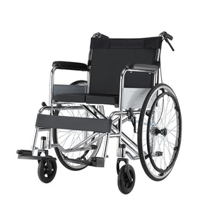 Silla de ruedas manual ligera con frenos, portátil para personas mayores y discapacitadas con pedales. - Product Image 1