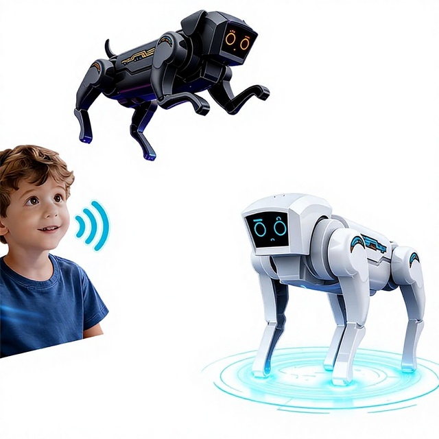 Influencer-style Smart Pet Remote-Controlled Voice-Activated Plastic Robotic Dog; Educational Robot Parent-Child Interaction Toy