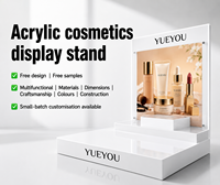 Présentoir de Maquillage Personnalisé en Acrylique Rak Display Kosmetik, Organisateur de Soins de la Peau à 3 Niveaux de Qualité Supérieure avec Design Écologique