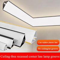 TOP vente 45 degrés coin aluminium LED canal 3 M/pc profilé en aluminium décor intérieur bande réfléchissante