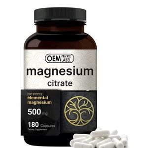 Amazon-Hot OEM Magnesiumzitrat Magnesium-Glycinat-Kapseln Schlafpillen 500 mg Herz-Stärkungs-Muskel-Schlaf-Supplement - Product Image 1
