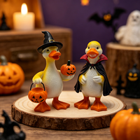 Vente directe d'usine, Statues de canards mignons pour Halloween, Artisanat en résine pour Halloween, Cadeaux d'Halloween