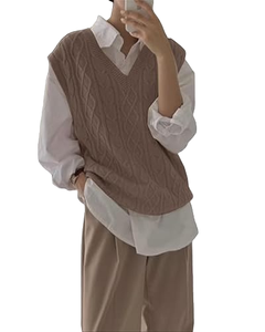 Suéter de Punto sin Mangas con Cuello Redondo y Estampado Digital de Letras, Antiencogimiento, para Hombre, Tallas M-3XL, Marca Brandour Apparels - Product Image 1