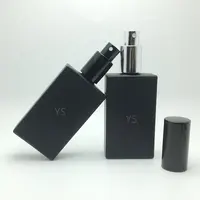 Garrafa spray de perfume cosmética, garrafa preta fosca e preta recarregável de 30ml/50ml/100ml