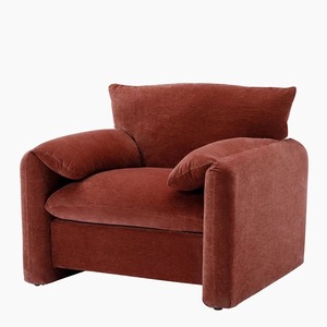 Canapé simple moderne en tissu rouge brique, mousse haute élasticité, usage commercial - Product Image 3