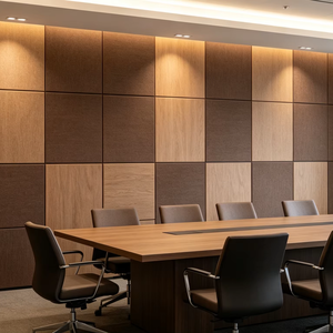 Panneaux acoustiques en fibre de polyester texturée Qinsound, élégantes dalles murales insonorisantes pour bureaux et studios créatifs - Product Image 1